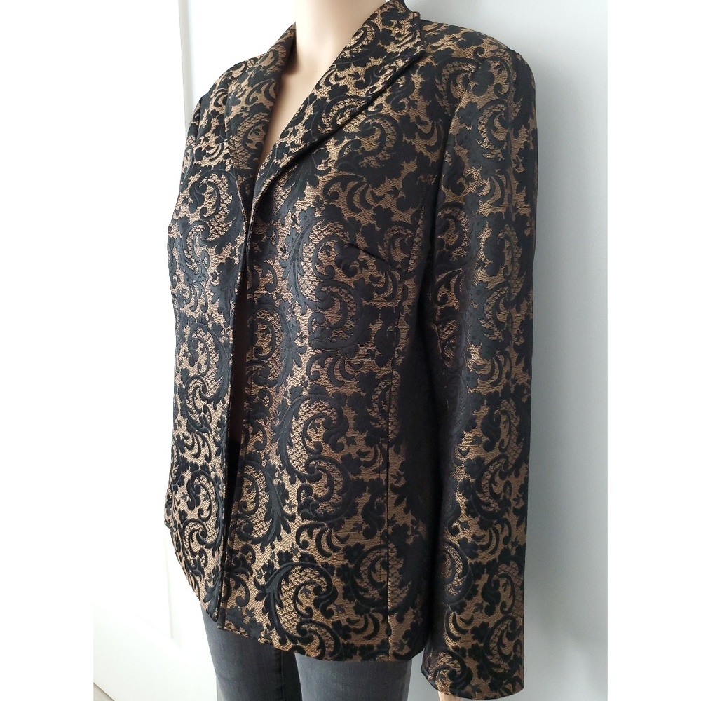 Coldwater Creek Gold Metalic Blazer 10 - Picture 4 of 8